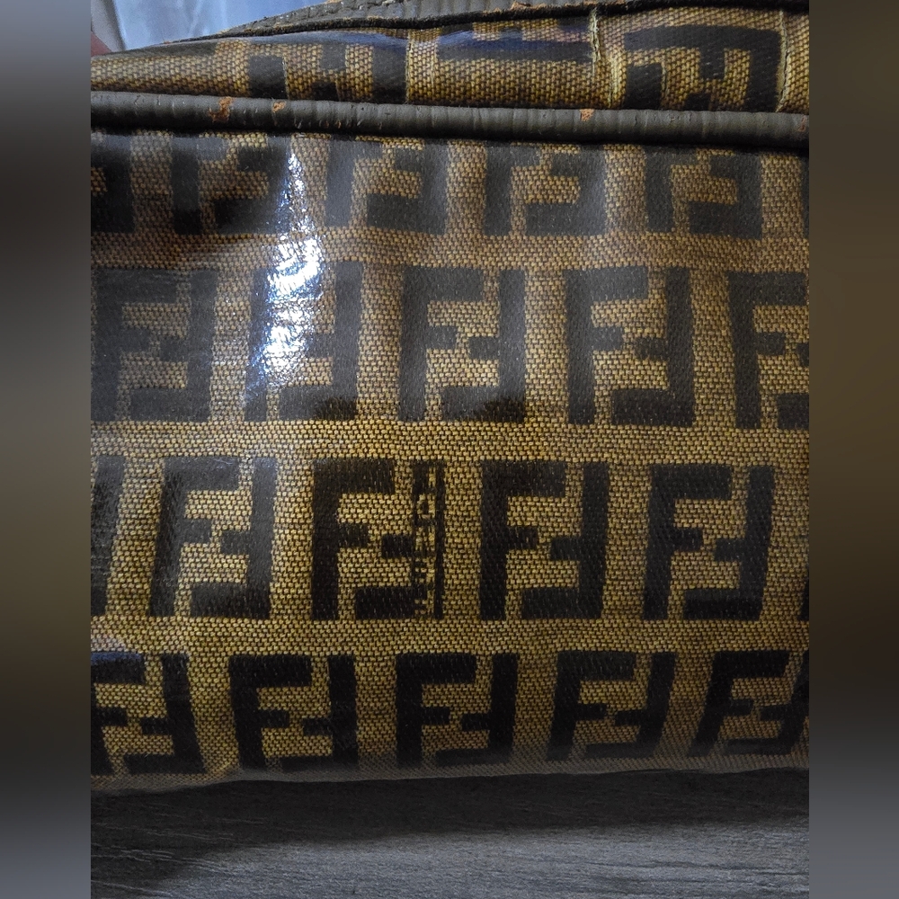 Vintage Fendi Zucca Brown and Tan Monogram Cosmetic Bag - Picture 7 of 11